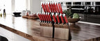 DALSTRONG Gladiator Series Elite-18pc Stainless Steel Knife Set with Block-High Carbon German Steel-Acacia Wood Block-Knife Set w/Red Handles-NSF Certified-Men's Valentines Gift