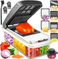 Vegetable Chopper Mandoline Slicer, Food, Cook's Tool, Veggie Chopper Onion Vegetable Cutter with Container, Dicer, Kitchen Gadgets & Essentials, White Sand/Grey