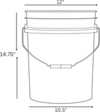 House Naturals 5 Gallon Premium HPDE Plastic Bucket - Made in USA Food Grade Storage Container, BPA Free All Purpose Pail (2, Dark Green)