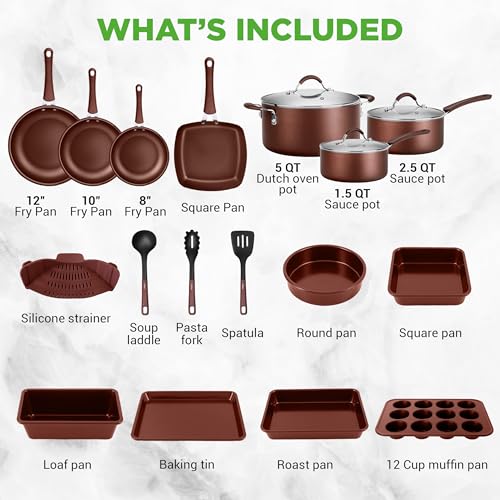Kitchenware Pots & Pans Set – High-qualified Basic Kitchen Cookware Set, Non-Stick (20-Piece Set) - view 5
