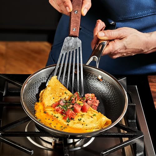 Hybrid Nonstick 14-Piece Cookware Set, 8", 10", and 12" Pans with Lids, 2, 3, and 8Qt Pots with Lids, and 2 Silicone Trivets, Stay-Cool Handles, Dishwasher and Oven-Safe, Induction Ready - view 4