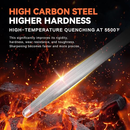 Knife Sharpener Rod German High Carbon Steel Honing Rod, 10'' - view 5