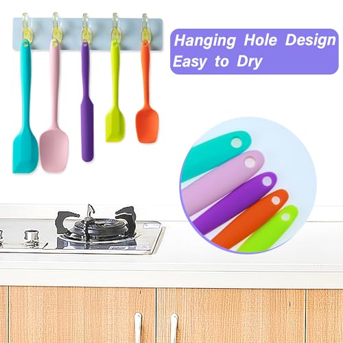 Silicone Spatula Set,5 Piece Food Grade Rubber Spatulas,Multicolor - view 4