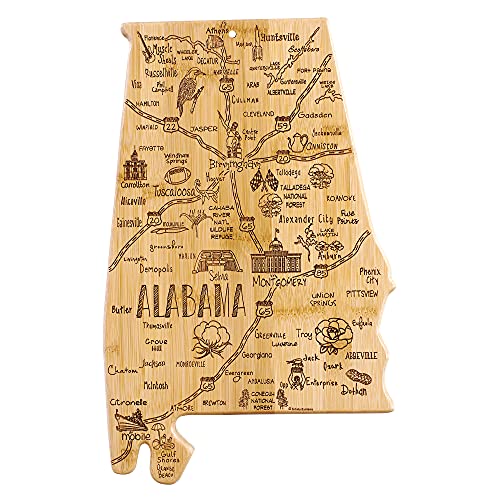 Destination Alabama State Shaped Cutting Board