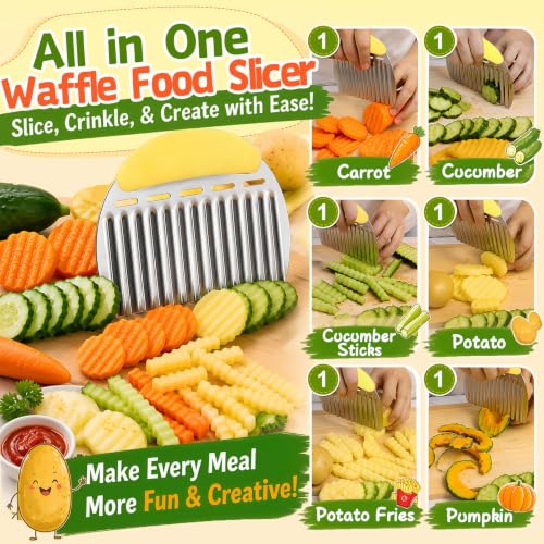 Large Crinkle Cutter, Stainless Steel Vegetable Wavy Chopper - view 4