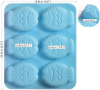 Newk Fish-Shaped Silicone Molds for Cookies, Chocolates, Candy, and Ice Cubes – Cute Design, 2 Blue and 2 Pink, Perfect for DIY Baking and Crafts (Pack of 4)
