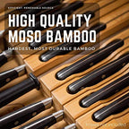 In-Drawer Bamboo Knife Block Holds 16 Knives (Not Included) Without Pointing Up PLUS a Slot for your Knife Sharpener! Knife Organizer Made from Quality Moso Bamboo - view 3