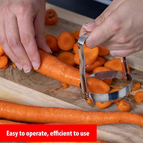 Hand Food Chopper Set - 1 Serrated & 1 Honed Stainless Steel Handheld Veggie Cutter with Handle for Salad, Fruit, Vegetables, Nuts, Biscuit, Cookie & Pastry - Easy to Use & Clean - Pack of 2 - view 5