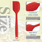 8 Pieces Silicone Spatulas, 8.3 inch Small Spatulas Non-stick Heat-Resistant Non-stick with Stainless Steel Core For Cake Cream Cooking Gadget (Red)