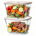 2 Pack 82oz Large Glass Food Storage Containers with Lids