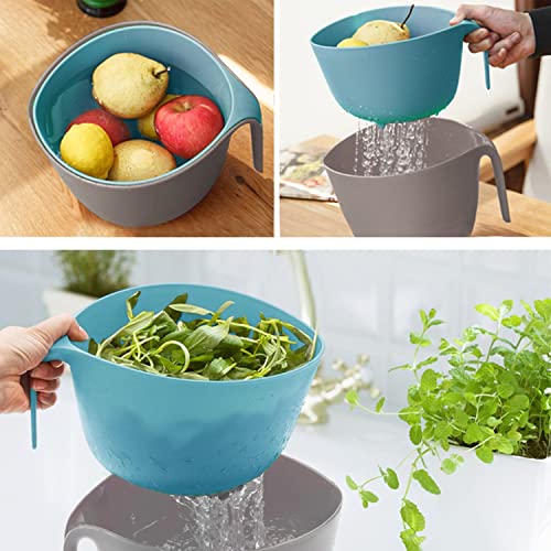 2 in 1 Colander with Long Handle Strainer and Mixing Bowl - view 6
