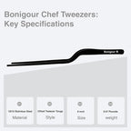 8 Inch Precision Offset Tweezers, Kitchen Culinary Stainless Steel Tongs, Curved Kitchen Cooking Multi-function Chef Precision Tweezer Tongs for Plating, Food Decorating and ect (Black)