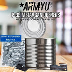 ARMYU P-38 Metal Can Openers Steel Army Style P38 Mil-J-0837 Compact Travel Size, Silver (500 Pack) - view 3