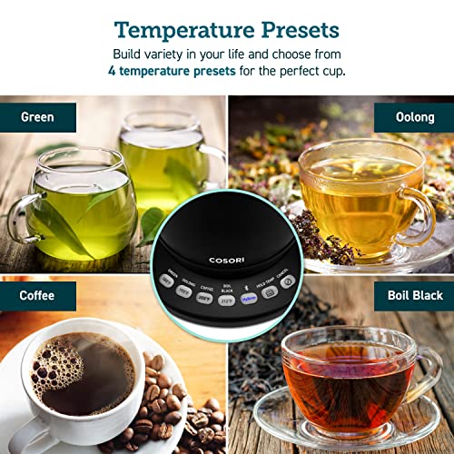 Electric Gooseneck Kettle Smart Bluetooth with Variable Temperature Control, Black & Pour Over Coffee Maker with Double-layer Stainless Steel Filter, 34 Ounce - view 4