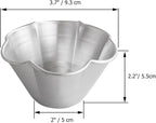 Aluminum Muffin Pans, Flower Shape Deep Egg Tart Mold, Jello Pudding Cup Molds, Baking Cupcake, Tartlets, 3.7" x 2" x 2.2" - 6 Pack