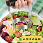 Serrated Food Chopper Manual Hand, 3" Stainless Steel Hand Chopper - view 4