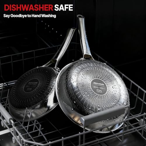 10 Pcs Non-Stick Cookware Set, Stainless Steel Pots and Pans Set with Lids, Non-Toxic Kitchen Set Chef's Pan, PFOA & PTFE Free, Compatible for All Cooktops - view 4