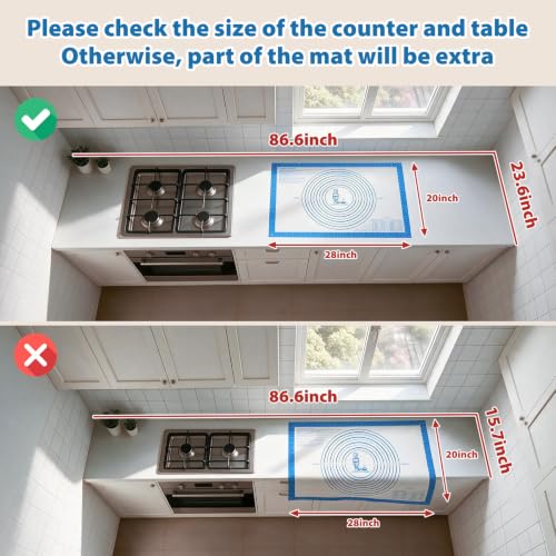 Nonstick Silicone Pastry Mat Extra Large with Measurements Dough Baking Mat - view 4