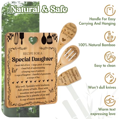 Gifts for Daughter - "Recipe for a Special Daughter" 4PCS Cutting Board Set - view 6