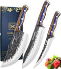 3PCS Hand Forged Butcher Knife Set - Gold-Stamped Gift Box