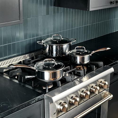 6pc Hybrid Nonstick Pot Set with Lids, 2, 3 & 8 Qt Pots - view 2