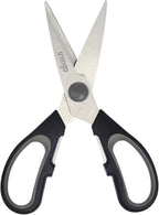 LIVINGO 7.5" Kitchen Scissors All Purpose for Sharp Cutting Small Bones & Vegetables, with Nutcracker Grip Comfortable, Heavy-duty Food Shears for Home Cooking