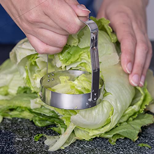 Hand Food Chopper Set - 1 Serrated & 1 Honed Stainless Steel Handheld Veggie Cutter with Handle for Salad, Fruit, Vegetables, Nuts, Biscuit, Cookie & Pastry - Easy to Use & Clean - Pack of 2 - view 4
