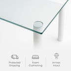 Fab Glass and Mirror Tempered Glass Table Top Custom Cut Rectangle 1/4" Thick Clear Furniture Protector with Flat Polish Edge Eased Corners for Coffee Dining Tables Desks