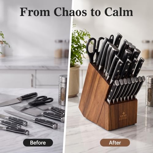 Knife Block without Knives, 25 Slots Large Knife Holder - view 5