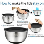 Mixing Bowls with Lids Set, Stainless Steel Mixing Bowls Set of 5 - view 6