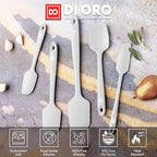 DI ORO Silicone Spatula Set - 600F Heat Resistant, 5-Pc Stone - view 3