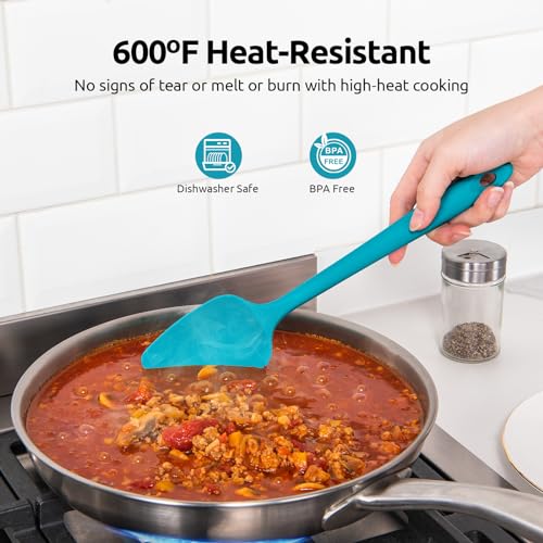 Silicone Spoon Spatula Set of 3, 600°F Heat Resistant, Multicolor - view 3