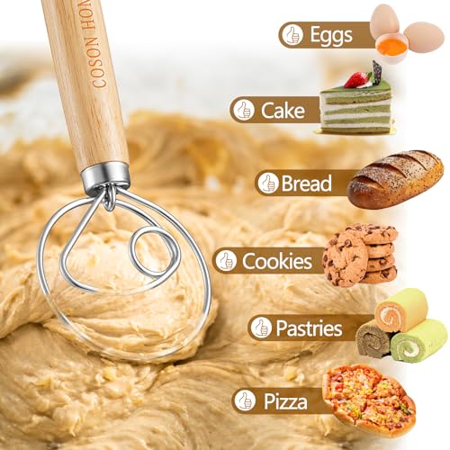 2 Pack Danish Dough Whisk Hook Sourdough Bread Baking Supplies Starter Kit - view 6