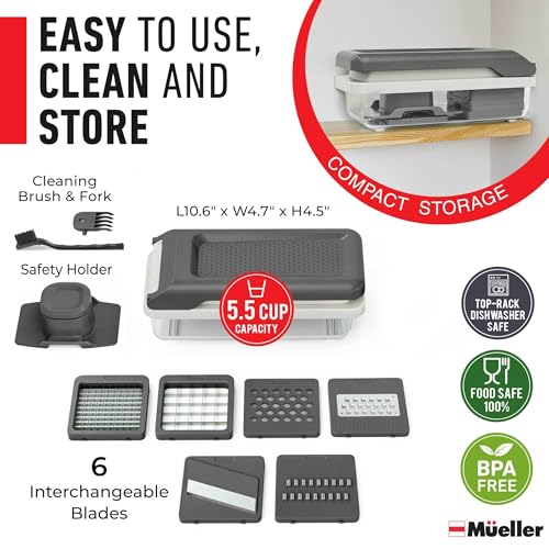 Vegetable Chopper Mandoline Slicer, Food, Cook's Tool, Veggie Chopper Onion Vegetable Cutter with Container, Dicer, Kitchen Gadgets & Essentials, White Sand/Grey - view 6