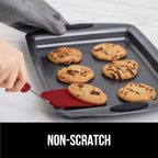 GORILLA GRIP Patented BPA-Free Non-Scratch Spatula, 2 Pack, Heat Resistant Flexible Silicone Head for Nonstick Cooking Pans, Soft Rubber Handle, Kitchen Spatulas for Flipping Eggs, Pancakes, Red