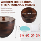 Premium Wood Mixing Bowl for K45 KSM150, 4.5&5 Qt Tilt-Head Models - view 2