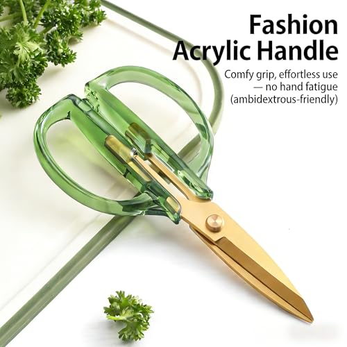 Kitchen Shears Scissors&Sharp Scissors, 7.7inch Cooking Scissor-Meat and Poultry Shears, Dishwasher Safe, Acrylic Handel Scissors All Purpose Stainless Steel Utility Scissor - view 3
