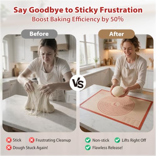 Non-slip Silicone Pastry Mat Extra Large Measurements 28''x 20'' Baking Mat - view 6