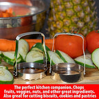 Hand Food Chopper Set - 1 Serrated & 1 Honed Stainless Steel Handheld Veggie Cutter with Handle for Salad, Fruit, Vegetables, Nuts, Biscuit, Cookie & Pastry - Easy to Use & Clean - Pack of 2 - view 3