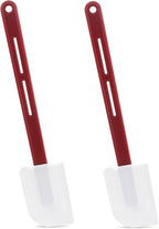 Commercial Rubber Spatulas Pack of 2, 10-Inch Silicone Rubber Spatula for Baking, Nonstick Cooking Spatula for Both Home & Commercial Use, Silicone Spatulas Heat Resistant