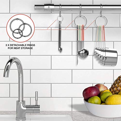 22-Piece Stainless Steel Measuring Cups and Spoons Set, Tad Dash Pinch Smidgen Drop Mini Measuring Spoons, Measuring Stick Leveler, Measurement Conversion Chart Fridge Magnet, (Country Chic) - view 5