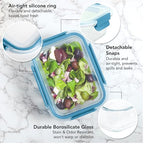 Glass Food Storage Containers with Lids, Meal Prep, Lunch, 5 Piece - view 3