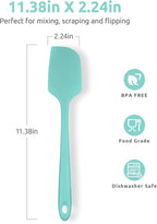 U-Taste 11.38" Silicone Baking Spatula: 480ºF Heat Resistant Food Grade Flexible Rubber Kitchen Bowl Scraper, Seamless Pastry Spreader for Mixing Stirring Scraping in Nonstick Cookware (Aqua Sky)