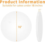 16 Inches White Round Sturdy Cake Board Drums for Displaying Cakes,1/2" Thick Decorating Supplies White 5-Pack Sturdy Corrugated Cardboard Base for Multi-Layer Cakes, Base para Pastel (16inch/5pcs)