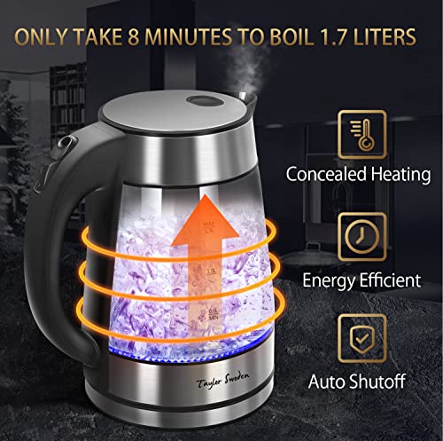 1.7L Electric Tea Kettle, Glass Hot Water Boiler for Tea - view 4