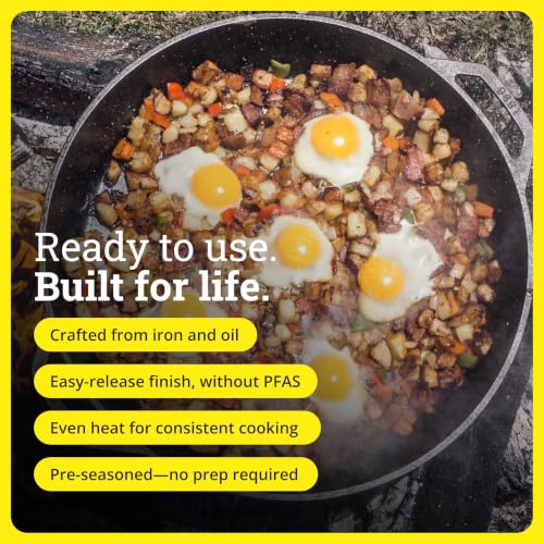 Pre-Seasoned Cast Iron Skillet with Dual Loop Handles, 17 Inches - view 2