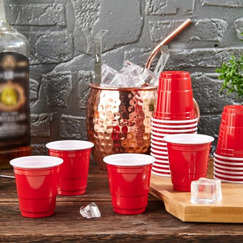 300 PACK 2 oz Red Plastic Shot Glasses, 2 oz Disposable Shot Cups - view 2
