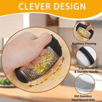 Garlic Press Equipped with Soft Ergonomic Handle, Easy to Crush Garlic, Easy to Clean, and Rust-resistant, Upgrade Black