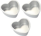 Heart Shaped Cake Pan 6 Inch Aluminum Cake Pans Heart Cake Tin Baking Cake Mold for Valentine's Weddings Birthday Party (3, 6 inch)