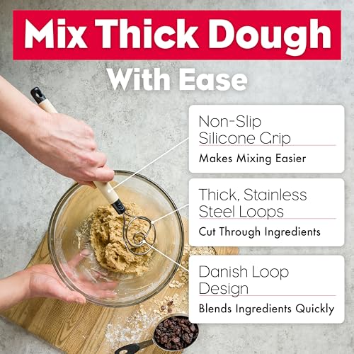 Dough Whisk - Heavy Duty Dishwasher-Safe Mixing Tool - view 2